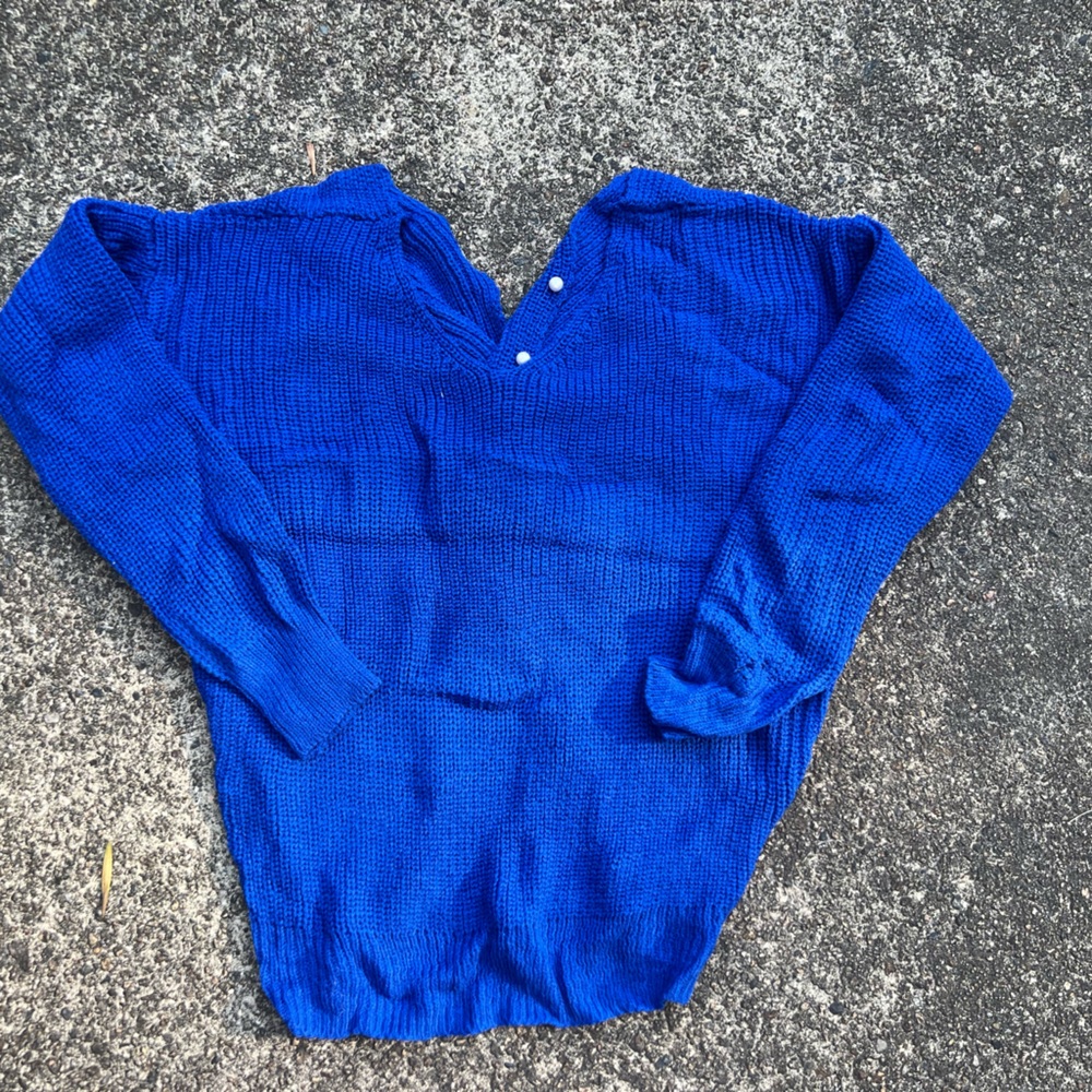 V Neck Criss Cross Backless Long Batwing Sleeve Loose Knitted Sweater Pullovers